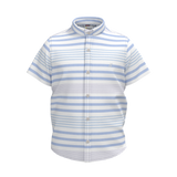 Multi Stripes Semi-Cutaway Collar Cotton Shirt