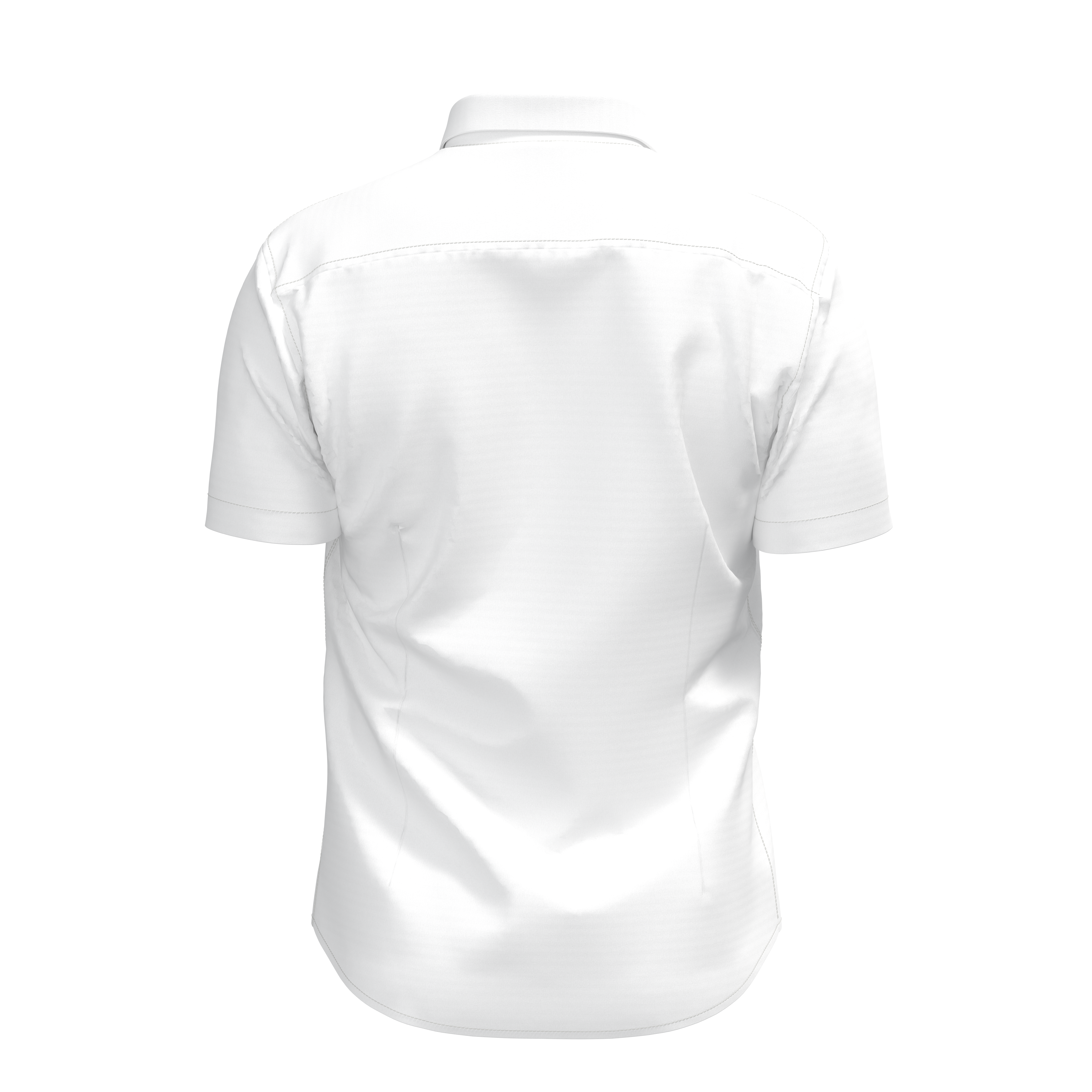 Classic Textured Cotton Oxford Short Sleeves Shirt - White
