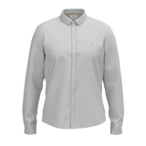 Herringbone Stripe Conceled Placket Cotton Shirt