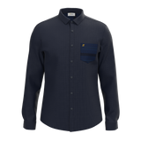 Corduroy Shirt With Contrast Pocket And Inner Yoke