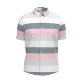 Multi Color Stripes Cotton Linen Blend Shirt