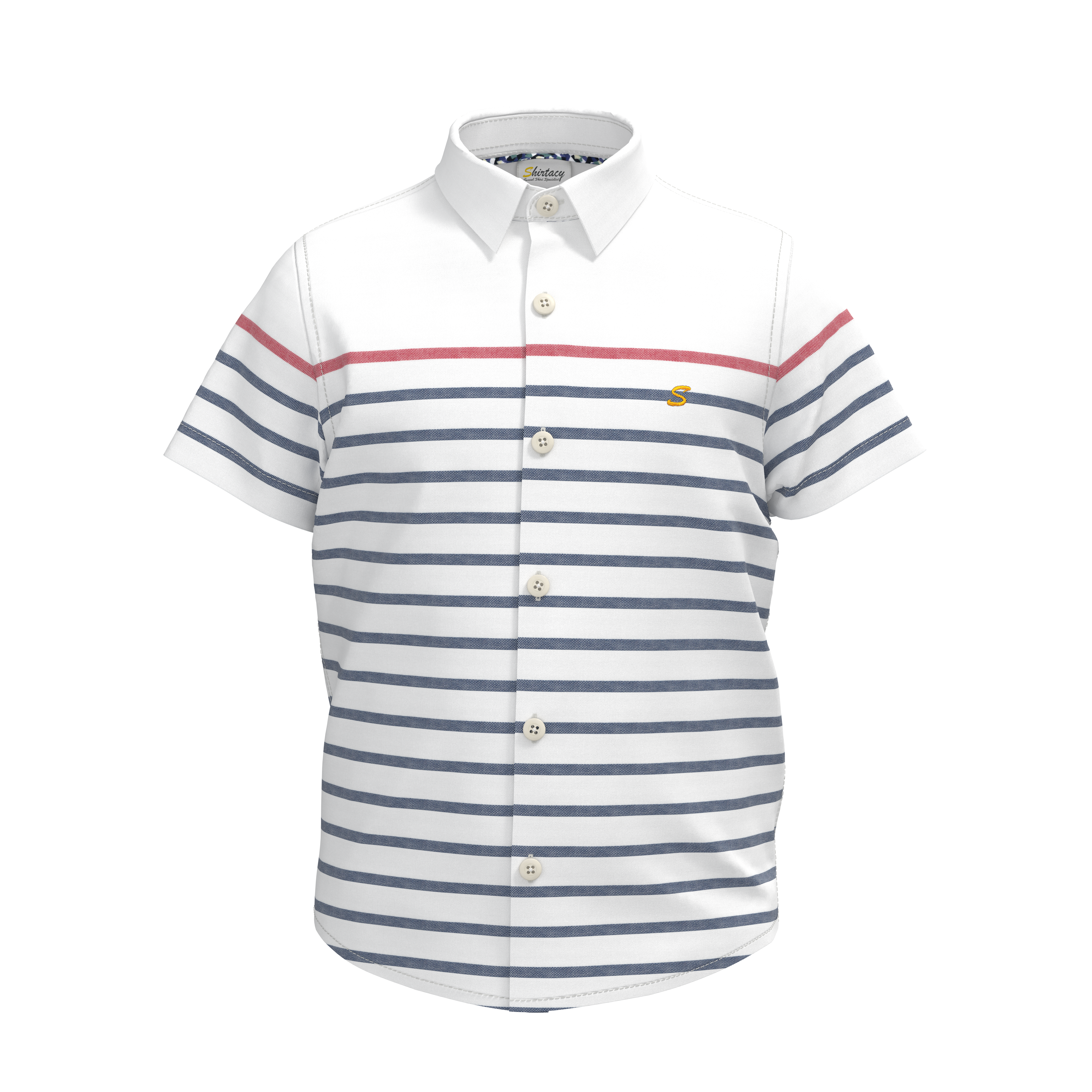 Placement Stripes Short Sleeves Short